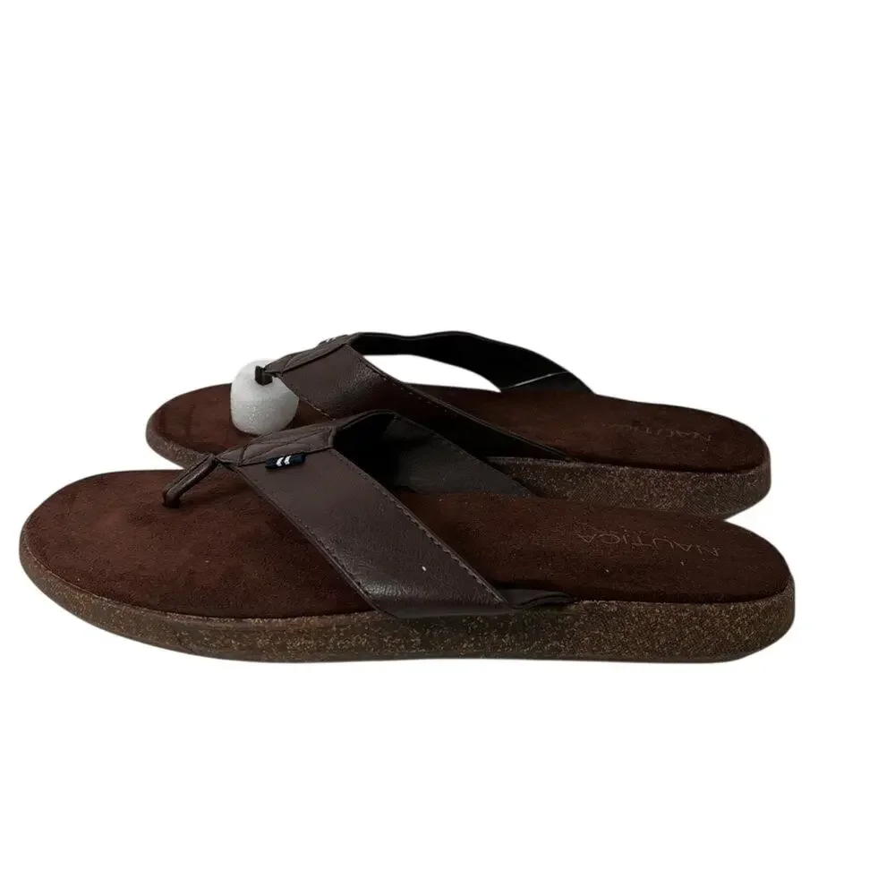 Nautica Moleskin Lined Thong Sandals sz 13 NEW # box 868